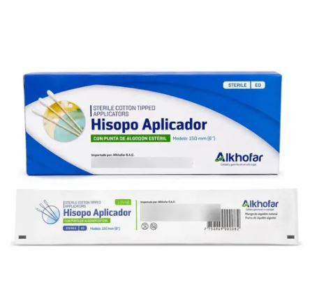 HISOPO APLICADOR CON PUNTA DE ALGODON